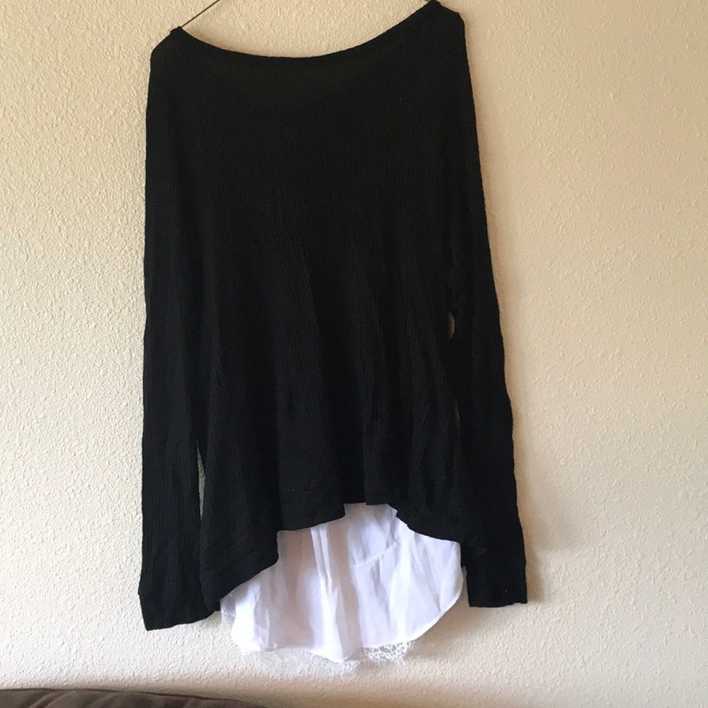 Black long sleeve with zipper back